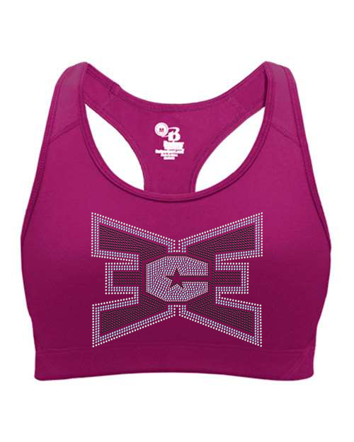 Rhinestones ECE 2-color Black and lt. sapphire Girls' Sports Bra