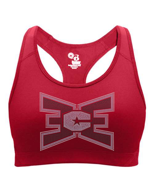 Rhinestones ECE 2-color Black and lt. sapphire Girls' Sports Bra