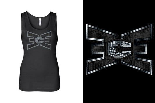 Rhinestones ECE 2-color Black and lt. sapphire Youth Tank