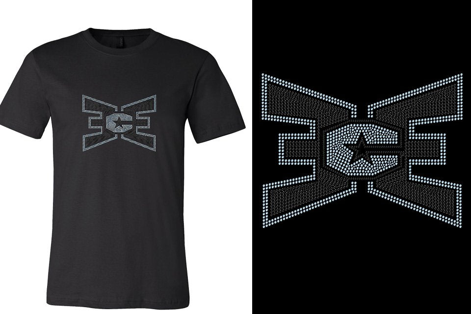 Rhinestones ECE 2-color Black and lt. sapphire Unisex T-shirt