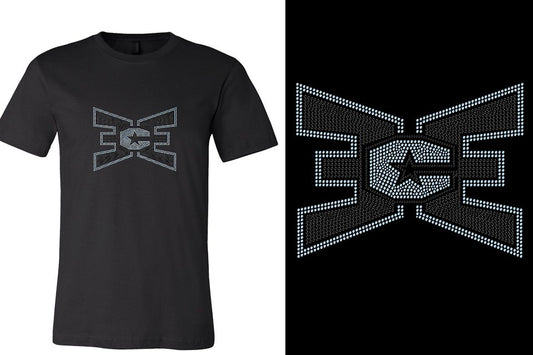 Rhinestones ECE 2-color Black and lt. sapphire Unisex T-shirt