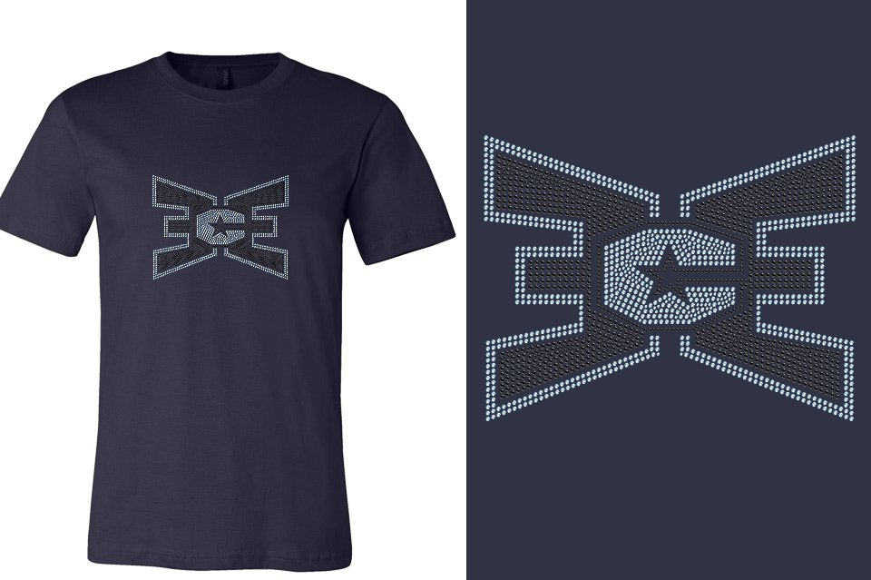 Rhinestones ECE 2-color Black and lt. sapphire Unisex T-shirt